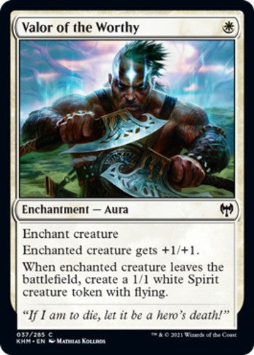 Valor of the Worthy - Kaldheim - English - NM - MTG