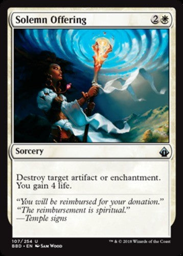 Solemn Offering - Battlebond - English - NM - MTG