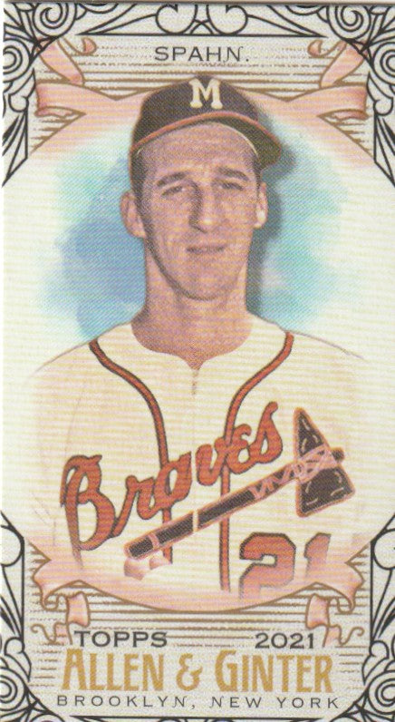 2021 Topps Allen and Ginter Mini Black Border #59 Warren Spahn